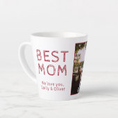 母最高の母の日2写真コラージュ カフェラテマグ (左アングル)
