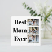 母最高の母の日3写真コラージュのカード (スタンド正面)