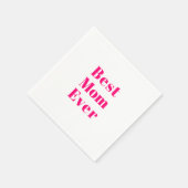 母最高の母の日、母明るい赤紫色白紙 スタンダードカクテルナプキン (角)