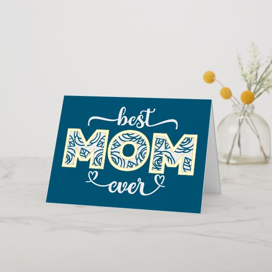 母最高の母の日 箔シーズンカード (金色の花)