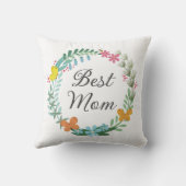 母最高の母フローラ蝶の緑リース クッション (裏面)