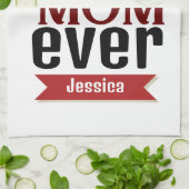 母最高の母ママの名前をパーソナライズ キッチンタオル (折り畳み)