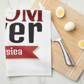 母最高の母ママの名前をパーソナライズ キッチンタオル (四つ折り)