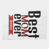 母最高の母ママの名前をパーソナライズ キッチンタオル (横)