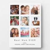 母最高の母写真家族コラージュ白 フォトプラーク (正面)