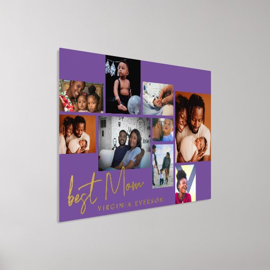 母最高の母 | COLLAGE MOTHERS DAY写真数々の金ゴールド 箔ポスター (レイダウン)