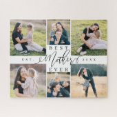 母最高の母Ever Momスクリプトハート写真コラージュ ジグソーパズル (横)