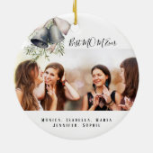 母最高の母MOM Ever写真クリスマスベル セラミックオーナメント (裏面)