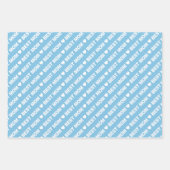 母最高の淡青と白 ラッピングペーパーシート (正面)