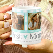 母最高の生今まで3フォトギンガムハート母の日 コーヒーマグカップ