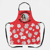 母最高の生写真モノグラムフローラ赤白 エプロン (正面)
