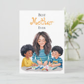 母最高の生子と母の絵を描デザイン カード (スタンド正面)