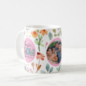 母最高の生花の写真母の日のマグカップ コーヒーマグカップ (正面左)