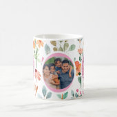 母最高の生花の写真母の日のマグカップ コーヒーマグカップ (中央)