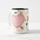 母最高の生花の写真母の日のマグカップ ツートーンマグカップ (正面左)