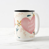 母最高の生花の写真母の日のマグカップ ツートーンマグカップ (正面右)