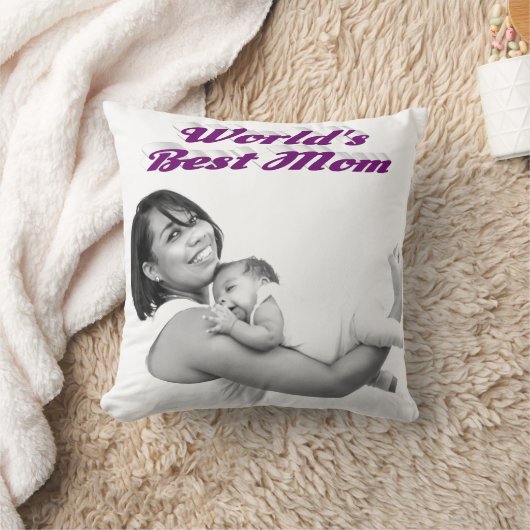 母最高の紫色の写真 クッション (ブランケット)