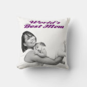 母最高の紫色の写真 クッション (正面)