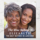 母最高の義理の写真パーソナライズされた ワインラベル (シングルラベル)