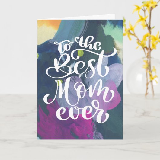 母最高の色彩の鮮やかは抽象芸術の母の日 カード (黄色い花)