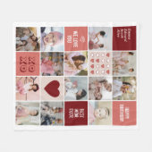 母最高の誕生日母の日フォトコラージュピンク フリースブランケット (正面(横))