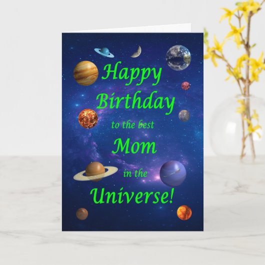 母最高の誕生日in the Universe カード (黄色い花)