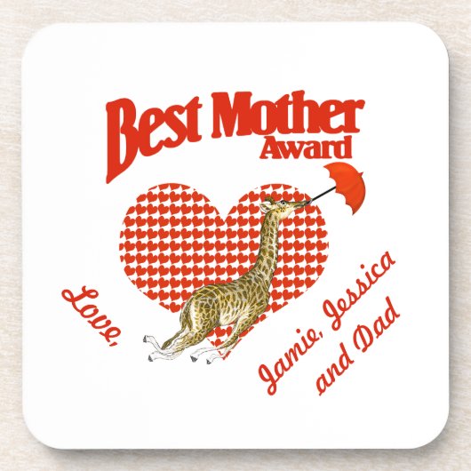 母最高の賞記念 コースター (正面)