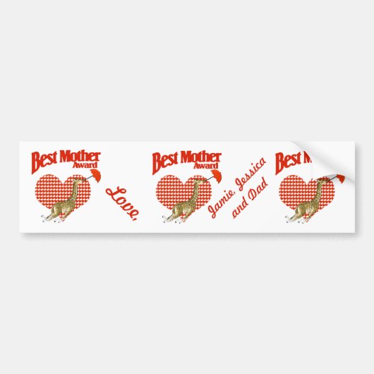 母最高の賞記念 バンパーステッカー (正面)