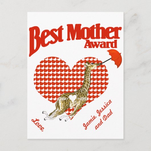 母最高の賞記念 ポストカード (正面)