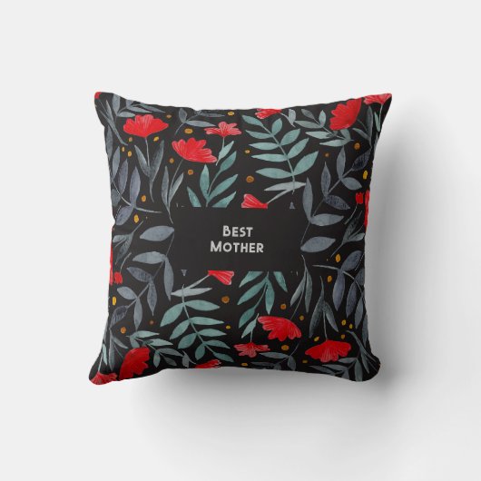 母最高の赤い花の魔法の庭の母の日 クッション (裏面)