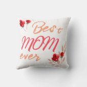 母最高の赤バラの水色の母 クッション (裏面)