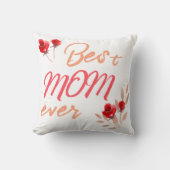 母最高の赤バラの水色の母 クッション (正面)