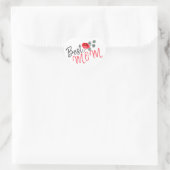 母最高の赤バラ水彩母の日 ハートシール (バッグ)