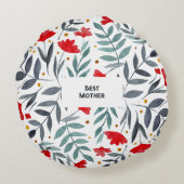 母最高の魔法の水の色ガーデン母の日 ラウンドクッション (裏面)