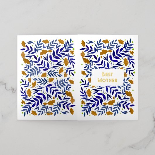 母最高の魔法の黄色い庭の母の日 箔シーズンカード (外側レイダウン)