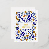 母最高の魔法の黄色い庭の母の日 箔シーズンポストカード (正面/裏面)