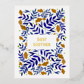 母最高の魔法の黄色い庭の母の日 箔シーズンポストカード (正面)