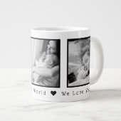 母最高の黒白3枚 ジャンボコーヒーマグカップ (正面右)