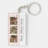 母最高の3枚の写真マザーズ・デイ・ギンガムハート キーホルダー (裏面)