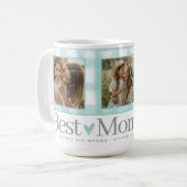 母最高の3枚の写真マザーズ・デイ・ギンガムハート コーヒーマグカップ (正面左)