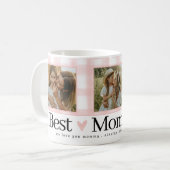 母最高の3枚の写真マザーズ・デイ・ギンガムハート コーヒーマグカップ (正面左)