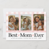 母最高の3枚の写真マザーズ・デイ・ギンガムハート シーズンカード (正面)