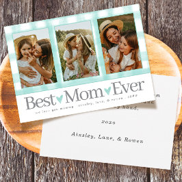 母最高の3枚の写真マザーズ・デイ・ギンガムハート シーズンカード