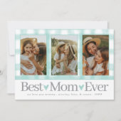 母最高の3枚の写真マザーズ・デイ・ギンガムハート シーズンカード (正面)