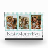 母最高の3枚の写真マザーズ・デイ・ギンガムハート フォトブロック (正面)