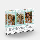 母最高の3枚の写真マザーズ・デイ・ギンガムハート フォトブロック (左)