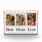 母最高の3枚の写真マザーズ・デイ・ギンガムハート フォトブロック (正面)