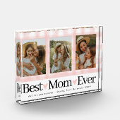 母最高の3枚の写真マザーズ・デイ・ギンガムハート フォトブロック (左)