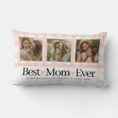 母最高の3枚の写真マザーズ・デイ・ギンガムハート ランバークッション (裏面)