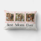 母最高の3枚の写真マザーズ・デイ・ギンガムハート ランバークッション (正面)